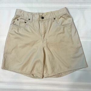 VTG Eddie Bauer Womens Shorts 5 Pocket‎ Riveted Sz 10 EUC Light Khaki